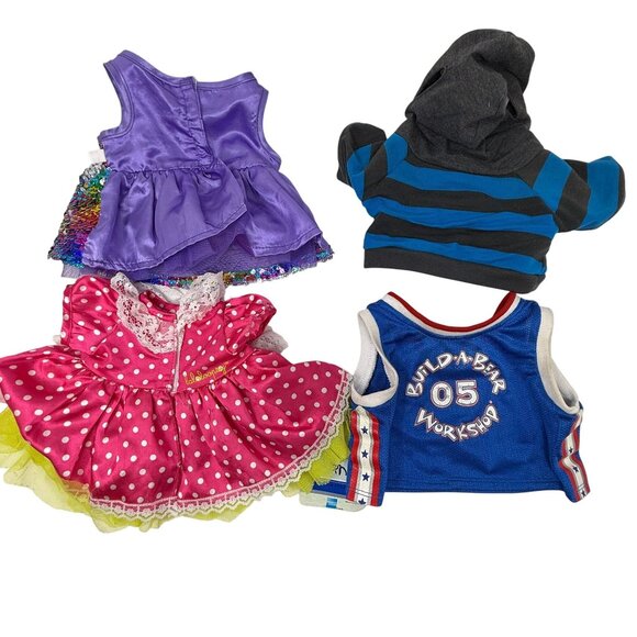 Build-A-Bear BAB Shirt Dress Lot Lalaloopsy Sequin Rainbow Stripe Hood BB jersey - Picture 2 of 10